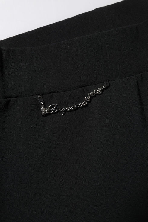 Dsquared² Black Polyester High Waisted Flared Pants
